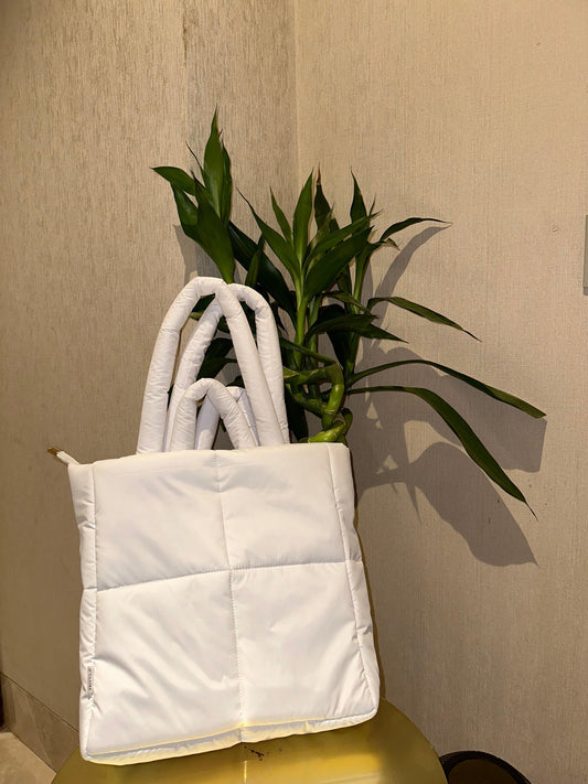 White Puffer Tote