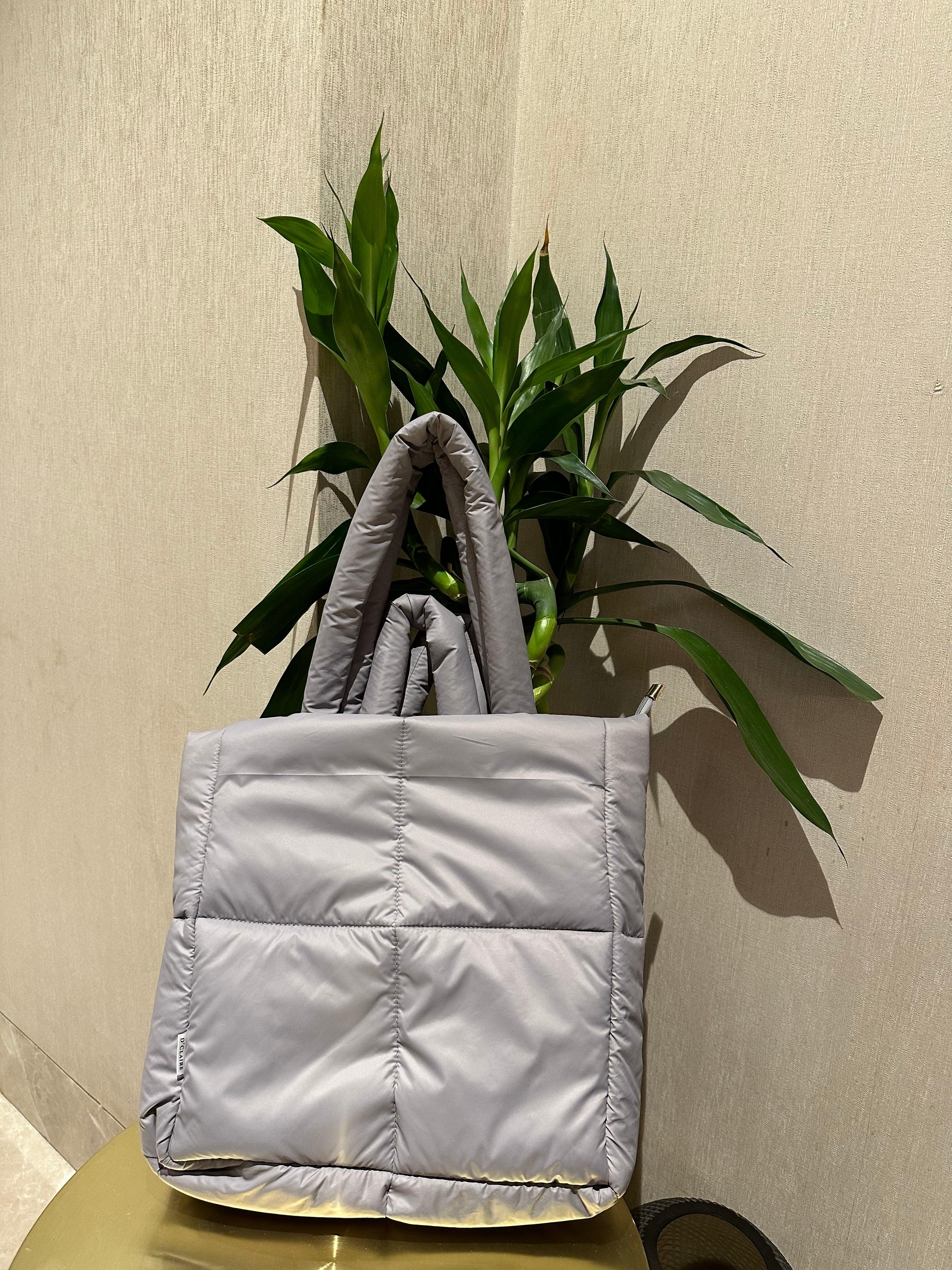 Grey Puffer Tote - D'claire
