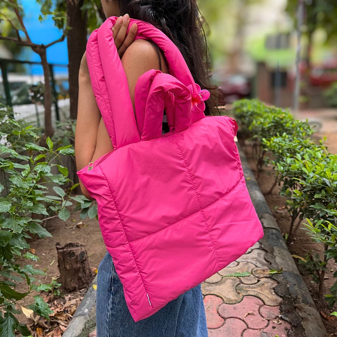 Pink Puffer Tote