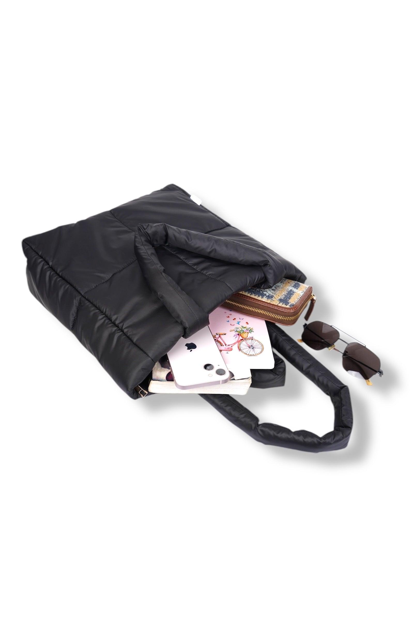 Black Puffer Tote - D'claire