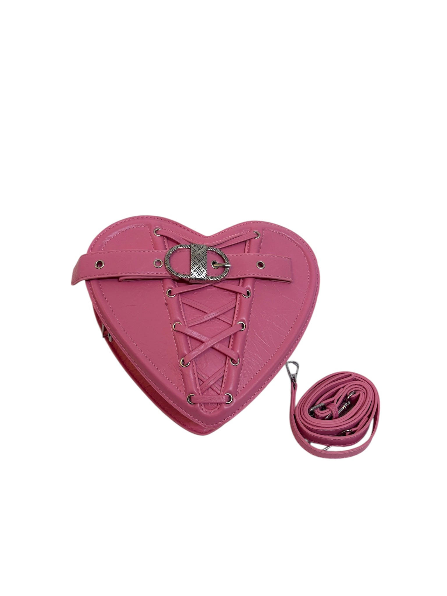 Textured Heart Bag - Pink