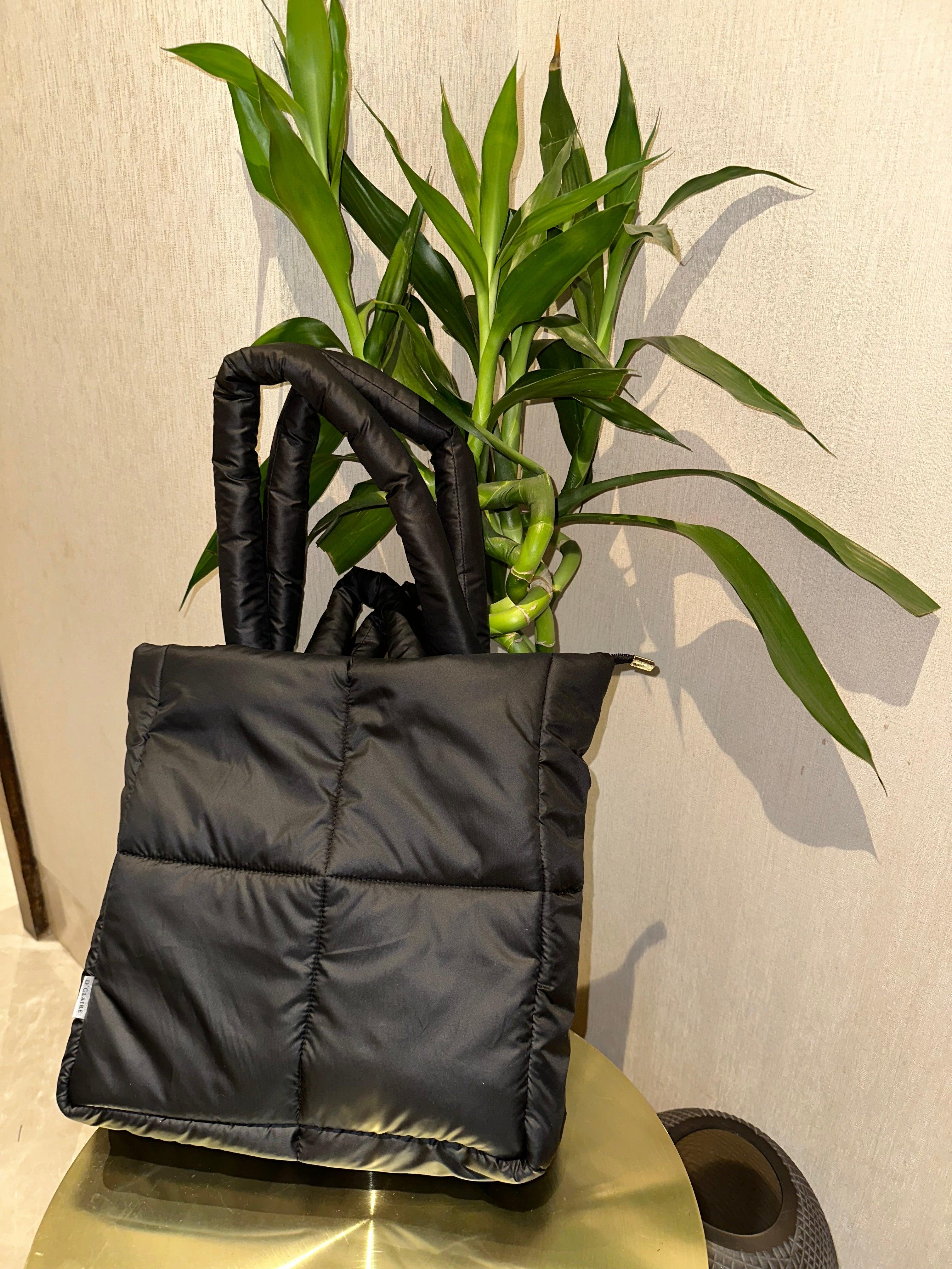 Black Puffer Tote - D'claire